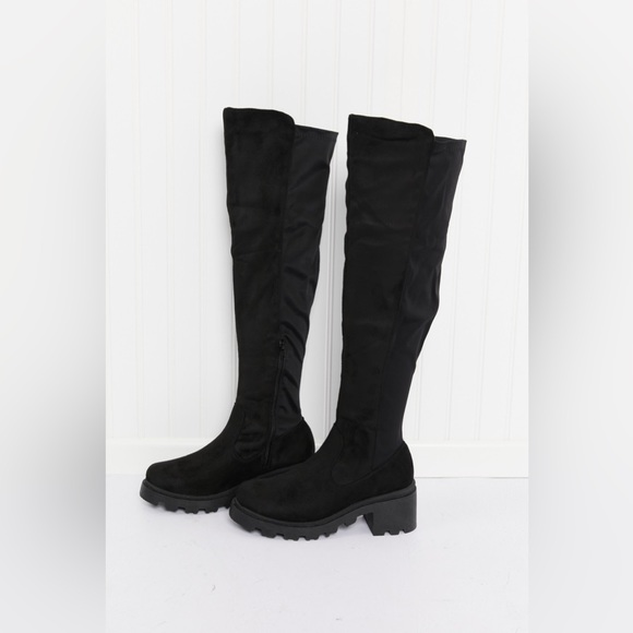 Black Legend Spell on You Lug Sole Over the Knee Boots - Picture 2 of 5